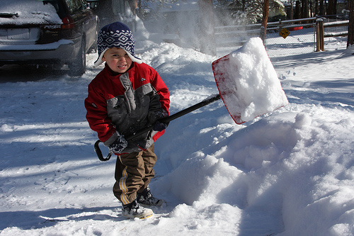 shoveling snow